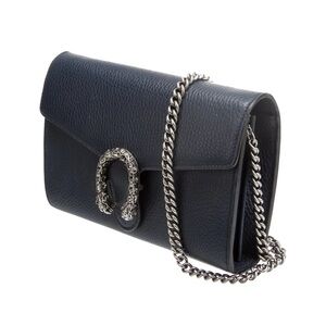 Gucci Dionysus Leather Mini Chain Bag blue